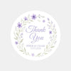 Personalised Lilac Floral Wreath Wedding Thank You Stickers – Custom Favour Labels - Sticksy Prints Australia
