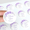 Personalised Lilac Rose Arch Wedding Thank You Stickers – Custom Floral Favour Labels - Sticksy Prints Australia