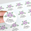 Personalised Lilac Rose Bridal Shower Stickers – Custom Name & Date Favour Labels – Watercolour Floral Party Stickers