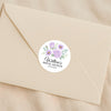 Personalised Lilac Rose & Daisy Bridal Shower Stickers – Custom Name & Date – Watercolour Floral Favour Labels