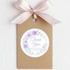 Personalised Lilac Rose Wedding Thank You Stickers – Custom Floral Favour Labels