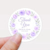 Personalised Lilac Rose Wreath Wedding Thank You Stickers – Custom Floral Favour Labels - Sticksy Prints Australia