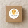 Personalised Lion Baby Shower Stickers – Safari Welcome Baby Favour Labels