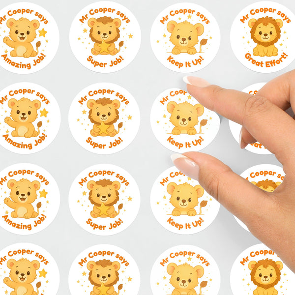Personalised Lion Teacher Reward Stickers – Classroom Praise & Positive Reinforcement