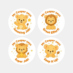 Personalised Lion Teacher Reward Stickers – Classroom Praise & Positive Reinforcement