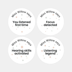 Personalised Listening & Focus Reward Stickers – Pastel Confetti Funny Teen Stickers
