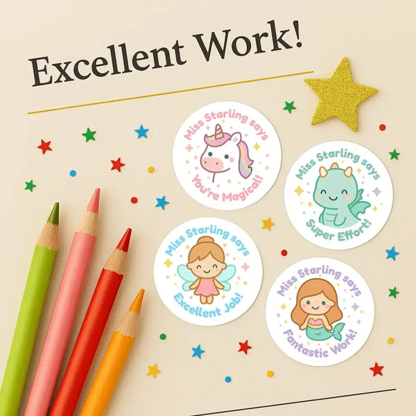 Personalised Magical Creatures Teacher Reward Stickers - Sticksy Prints Australia