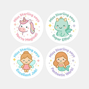 Personalised Magical Creatures Teacher Reward Stickers