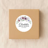 Personalised Mauve & Plum Floral Bridal Shower Stickers – Custom Name & Date – Watercolour Favour Labels