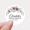 Personalised Mauve & Plum Floral Bridal Shower Stickers – Custom Name & Date – Watercolour Favour Labels