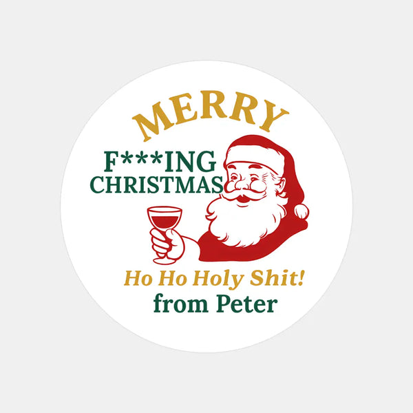 Personalised Merry F*ing Christmas Stickers Labels