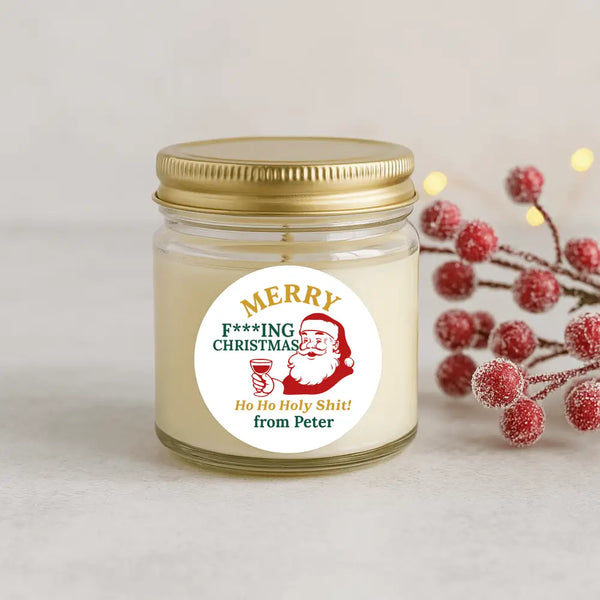 Personalised Merry F*ing Christmas Stickers Labels
