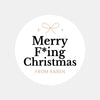 Personalised Merry F*ing Christmas Stickers Labels