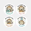 Personalised Monkey Teacher Reward Stickers – Custom Name Classroom Praise Stickers