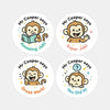 Personalised Monkey Teacher Reward Stickers – Custom Name Classroom Praise Stickers - Sticksy Prints Australia