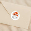 Personalised Orange Poppy Bridal Shower Stickers – Custom Name & Date – Watercolour Floral Favour Labels - Sticksy Prints Australia