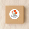 Personalised Orange Tulip Bridal Shower Stickers – Custom Name & Date – Watercolour Floral Favour Labels - Sticksy Prints Australia