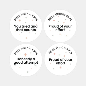 Personalised Pastel Confetti Effort Stickers – Funny Teen Teacher Reward Stickers