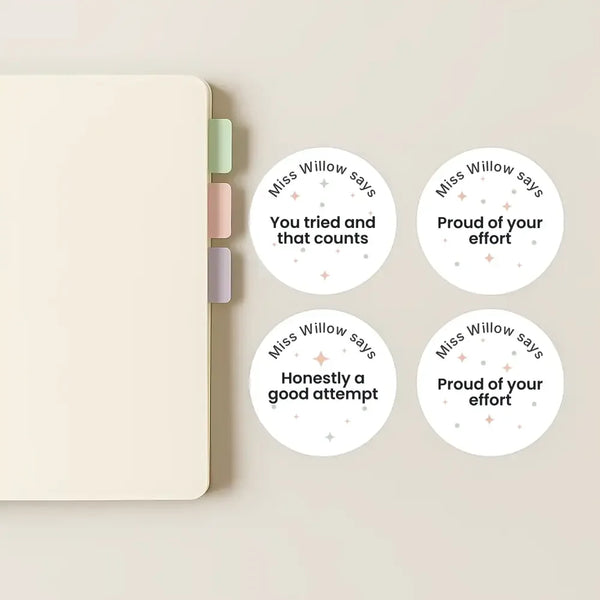 Personalised Pastel Confetti Effort Stickers – Funny Teen Teacher Reward Stickers - Sticksy Prints Australia