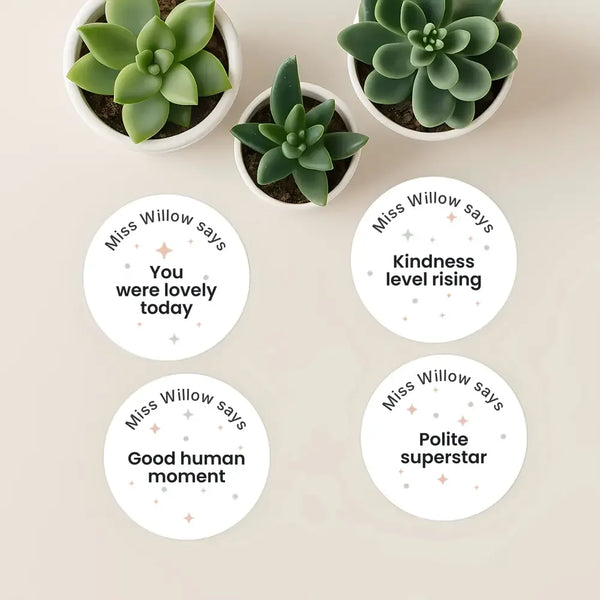 Personalised Pastel Confetti Kindness Stickers – Funny Teen Behaviour Reward Stickers - Sticksy Prints Australia