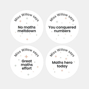 Personalised Pastel Confetti Maths Stickers – Funny Teen Maths Reward Stickers