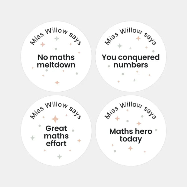 Personalised Pastel Confetti Maths Stickers – Funny Teen Maths Reward Stickers - Sticksy Prints Australia