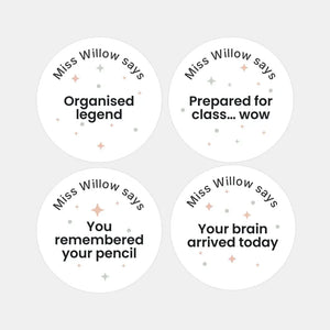 Personalised Pastel Confetti Organisation Stickers – Funny Teen Teacher Reward Stickers