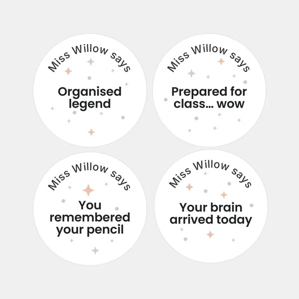 Personalised Pastel Confetti Organisation Stickers – Funny Teen Teacher Reward Stickers - Sticksy Prints Australia