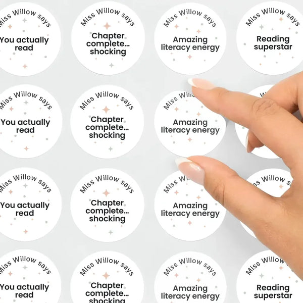 Personalised Pastel Confetti Reading Stickers – Funny Teen Literacy Reward Stickers - Sticksy Prints Australia