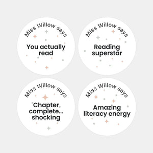 Personalised Pastel Confetti Reading Stickers – Funny Teen Literacy Reward Stickers