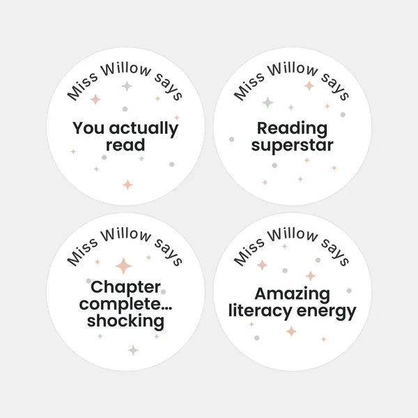 Personalised Pastel Confetti Reading Stickers – Funny Teen Literacy Reward Stickers - Sticksy Prints Australia