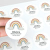 Personalised Pastel Rainbow Baby Shower Stickers – Scandi Boho Gender-Neutral Favour Labels - Sticksy Prints Australia