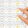 Personalised Pastel Rainbow & Star Teacher Reward Stickers – Custom Name Classroom Praise Labels