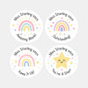 Personalised Pastel Rainbow & Star Teacher Reward Stickers – Custom Name Classroom Praise Labels
