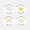 Personalised Pastel Rainbow & Star Teacher Reward Stickers – Custom Name Classroom Labels - Sticksy Prints Australia