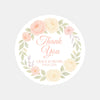 Personalised Peach & Blush Rose Wedding Thank You Stickers – Custom Floral Favour Labels