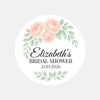 Personalised Peach Rose Bridal Shower Stickers – Custom Name & Date – Watercolour Floral Favour Labels - Sticksy Prints Australia