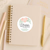 Personalised Peach Rose Bridal Shower Stickers – Custom Name & Date – Watercolour Floral Favour Labels
