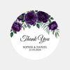 Personalised Plum Rose Wedding Thank You Stickers | Dark Floral Favour Labels - Sticksy Prints Australia