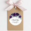 Personalised Plum Rose Wedding Thank You Stickers | Dark Floral Favour Labels