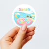 Personalised Pool Party Birthday Stickers for Kids | Custom Name Stickers
