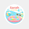 Personalised Pool Party Stickers for Kids Birthday | Custom Name Party Favours - Sticksy Prints Australia