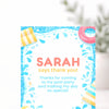 Personalised Pool Party Thank You Cards | Kids Birthday Thank You | Swimming Party Thank You Card