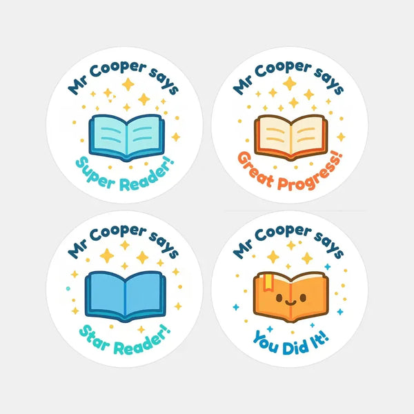 Personalised Reading Reward Stickers for Teachers – Book Literacy Stickers - Sticksy Prints Australia