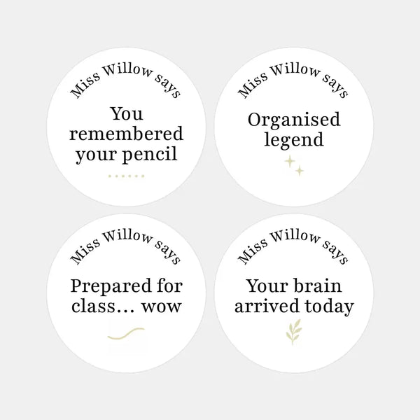 Personalised Sarcastic Behaviour Stickers for Teens – Minimalist Teacher Reward Stickers - Sticksy Prints Australia