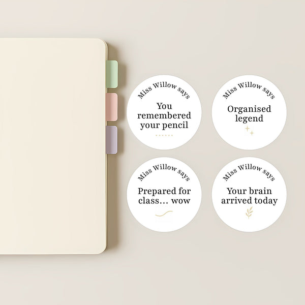 Personalised Sarcastic Behaviour Stickers for Teens – Minimalist Teacher Reward Stickers