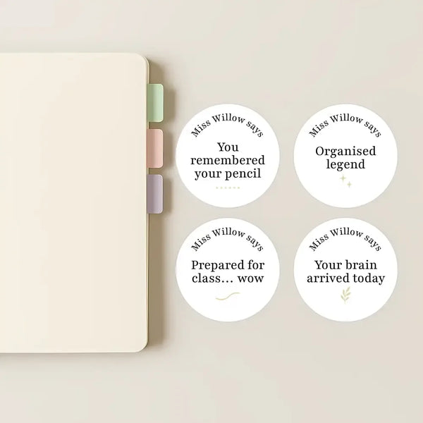 Personalised Sarcastic Behaviour Stickers for Teens – Minimalist Teacher Reward Stickers - Sticksy Prints Australia