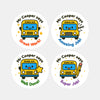 Personalised School Bus Teacher Reward Stickers – Custom Name Classroom Stickers