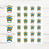 Personalised School Bus Teacher Reward Stickers – Custom Name Classroom Stickers