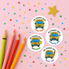 Personalised School Bus Teacher Reward Stickers – Custom Name Classroom Stickers - Sticksy Prints Australia